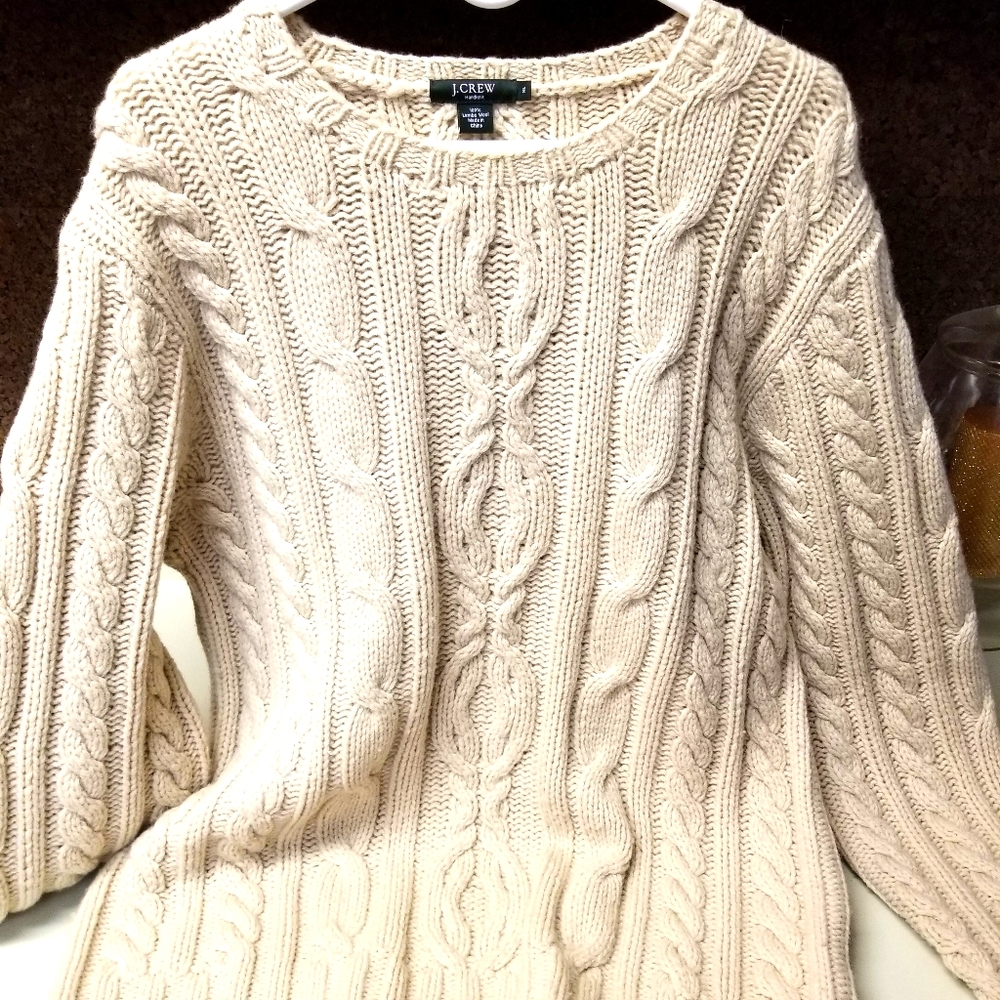 J Crew wool fisherman's sweater